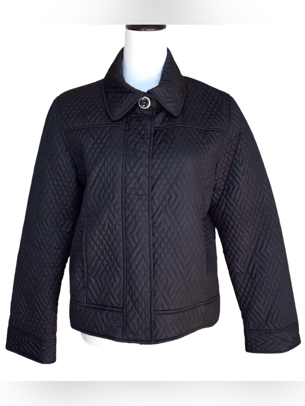 Weatherproof Black Quilted Bomber Jacket